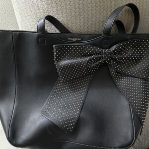 Karl Lagerfeld Black Tote with Studded Accent